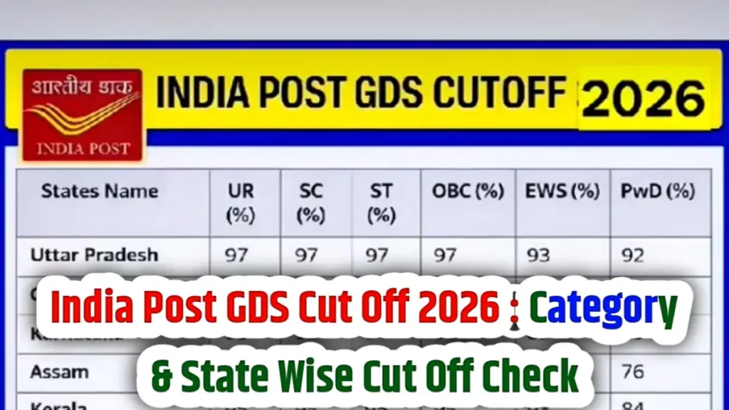 India Post GDS Cut Off 2026 : Category & State Wise Cut Off Check